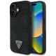 Guess Peony Grained Hot Stamp Triangle MagSafe pouzdro pro iPhone 16 černé