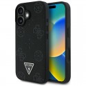 Guess Peony Grained Hot Stamp Triangle MagSafe pouzdro pro iPhone 16 černé