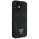 Guess Peony Grained Hot Stamp Triangle MagSafe pouzdro pro iPhone 16 černé