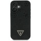 Guess Peony Grained Hot Stamp Triangle MagSafe pouzdro pro iPhone 16 černé
