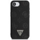 Guess Peony Grained Hot Stamp Triangle MagSafe pouzdro pro iPhone 16e černé
