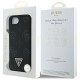Guess Peony Grained Hot Stamp Triangle MagSafe pouzdro pro iPhone 16e černé