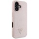 Guess Peony Grained Hot Stamp Triangle MagSafe pouzdro pro iPhone 16 růžové