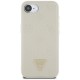 Guess Peony Grained Hot Stamp Triangle MagSafe pouzdro pro iPhone 16e béžové