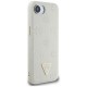 Guess Peony Grained Hot Stamp Triangle MagSafe pouzdro pro iPhone 16e béžové