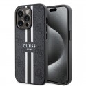 Guess Hardcase 4G Printed Stripes MagSafe pouzdro pro iPhone 15 Pro Max černé