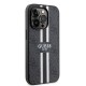 Guess Peony Grained Hot Stamp Triangle MagSafe pouzdro pro iPhone 16 Pro Max černé