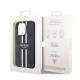 Guess Peony Grained Hot Stamp Triangle MagSafe pouzdro pro iPhone 16 Pro Max černé
