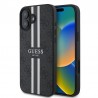 Guess Hardcase 4G Printed Stripes MagSafe pouzdro pro iPhone 16 Plus černé
