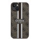 Guess Hardcase 4G Printed Stripes MagSafe pouzdro pro iPhone 15 hnědé