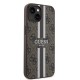 Guess Hardcase 4G Printed Stripes MagSafe pouzdro pro iPhone 15 hnědé