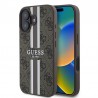 Guess Hardcase 4G Printed Stripes MagSafe pouzdro pro iPhone 16 hnědé