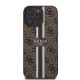 Guess Hardcase 4G Printed Stripes MagSafe pouzdro pro iPhone 15 Pro Max hnědé