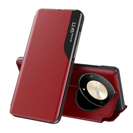 Flipové pouzdro Eco Leather View Case pro Honor Magic6 Lite 5G červené