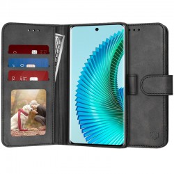 Techsuit Diary Book kožená peněženka pro Honor Magic6 Lite 5G černá