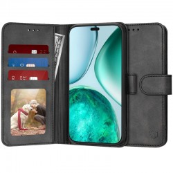 Techsuit Diary Book kožená peněženka pro Honor X8c černá