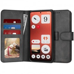 Techsuit Diary Book kožená peněženka pro CMF Phone 1 černá
