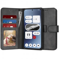 Techsuit Diary Book kožená peněženka pro Nothing Phone (2a) / (2a) Plus černá