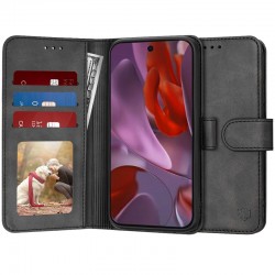 Techsuit Diary Book kožená peněženka pro Google Pixel 9a černá