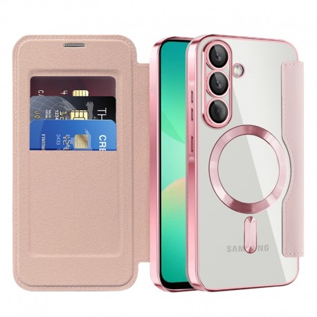 SmartMag Book MagSafe pouzdro pro Samsung Galaxy A56 5G růžové