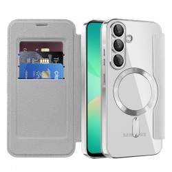 SmartMag Book MagSafe flipové pouzdro pro Samsung Galaxy S25+ šedé