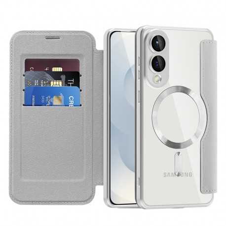 SmartMag Book MagSafe flipové pouzdro pro Samsung Galaxy S25 Edge šedé