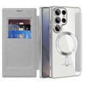 SmartMag Book MagSafe flipové pouzdro pro Samsung Galaxy S23 Ultra šedé