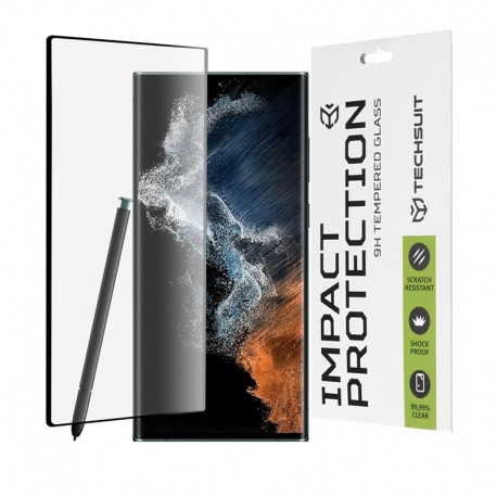 3D ochranné tvrzené sklo Full Cover pro Samsung Galaxy S22 Ultra 5G černé