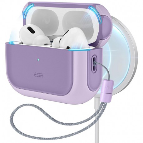 ESR Orbit Hybrid HaloLock pouzdro pro Apple AirPods Pro 1 / 2 fialové