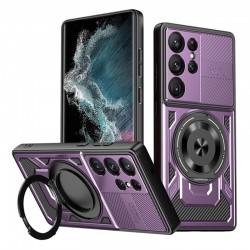 Techsuit RuggedCam odolné pouzdro pro Samsung Galaxy S22 Ultra 5G fialové