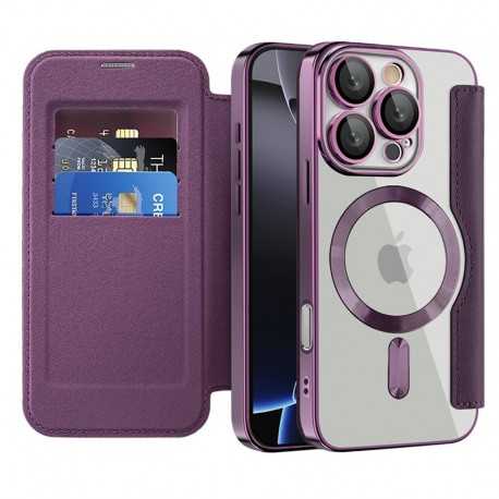 SmartMag Book MagSafe flipové pouzdro pro iPhone 16 Pro Max fialové