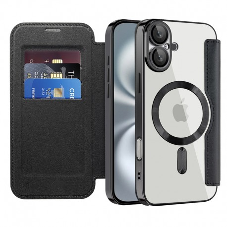 SmartMag Book MagSafe flipové pouzdro pro iPhone 16 černé