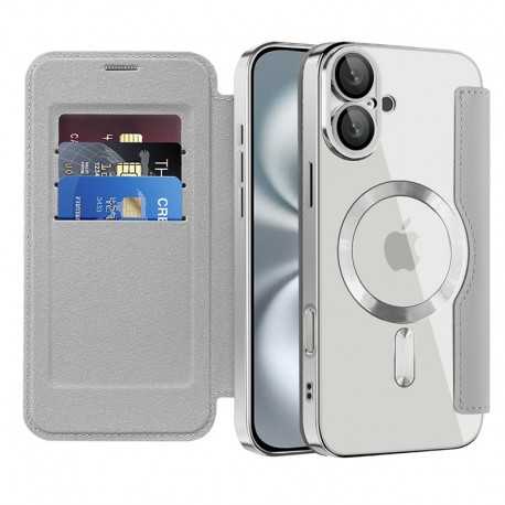 SmartMag Book MagSafe flipové pouzdro pro iPhone 16 šedé