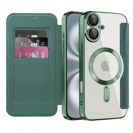SmartMag Book MagSafe flipové pouzdro pro iPhone 16 zelené