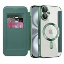 SmartMag Book MagSafe flipové pouzdro pro iPhone 16 zelené