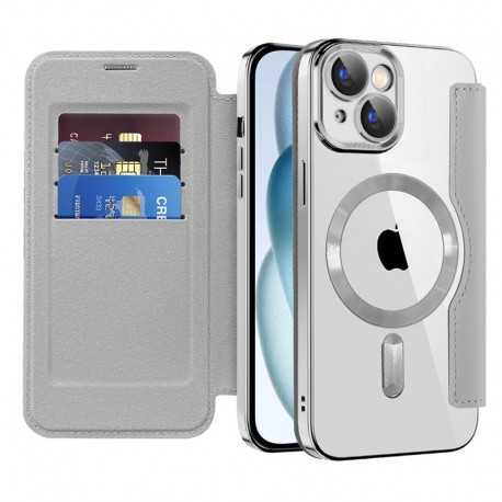 SmartMag Book MagSafe flipové pouzdro pro iPhone 15 šedé