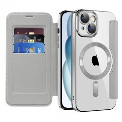 SmartMag Book MagSafe flipové pouzdro pro iPhone 15 Plus šedé
