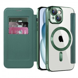 SmartMag Book MagSafe flipové pouzdro pro iPhone 15 Plus zelené
