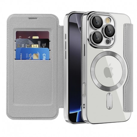 SmartMag Book MagSafe flipové pouzdro pro iPhone 13 Pro šedé