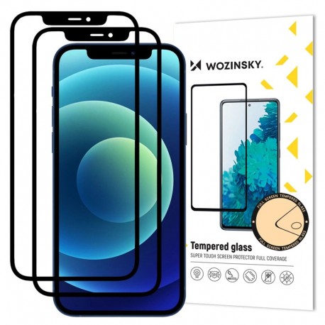 2x ochranné tvrzené sklo Full Glue pro iPhone 12 / 12 Pro černé