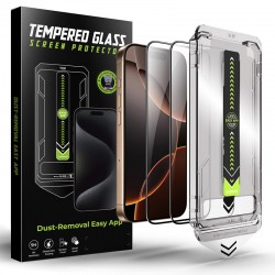 Tvrzené sklo s aplikátorem TitanGlass FullCover 2-pack pro iPhone 13 Pro Max / iPhone 14 Plus černé