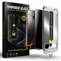 Zatmavovací tvrzené sklo s aplikátorem TitanGlass FullCover pro iPhone 13 Pro Max / iPhone 14 Plus černé