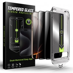 Zatmavovací tvrzené sklo s aplikátorem TitanGlass FullCover 2-pack pro iPhone 13 Pro Max / iPhone 14 Plus černé