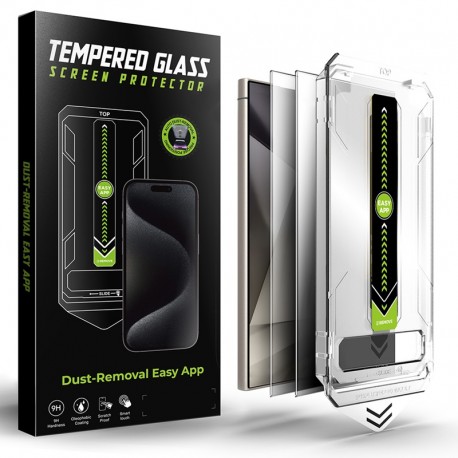 Zatmavovací tvrzené sklo s aplikátorem TitanGlass CrystalHD 2-pack pro Samsung Galaxy S24 / S25