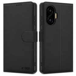 Kožená peněženka Tech-Protect pro Poco F7 černá