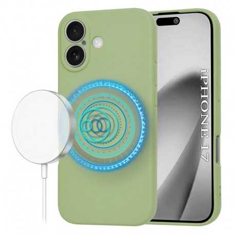 Techsuit silikonové pouzdro s podporou MagSafe pro iPhone 17 zelené