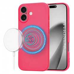 Techsuit silikonové pouzdro s podporou MagSafe pro iPhone 17 růžové