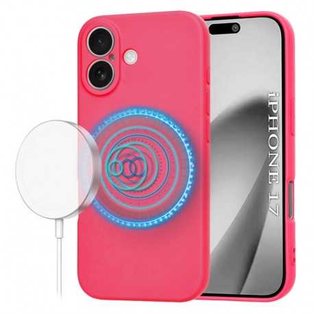 Techsuit silikonové pouzdro s podporou MagSafe pro iPhone 17 růžové