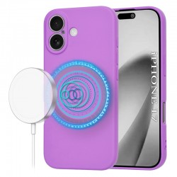 Techsuit silikonové pouzdro s podporou MagSafe pro iPhone 17 fialové