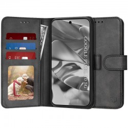 Techsuit Diary Book kožená peněženka pro Google Pixel 10 / 10 Pro černá